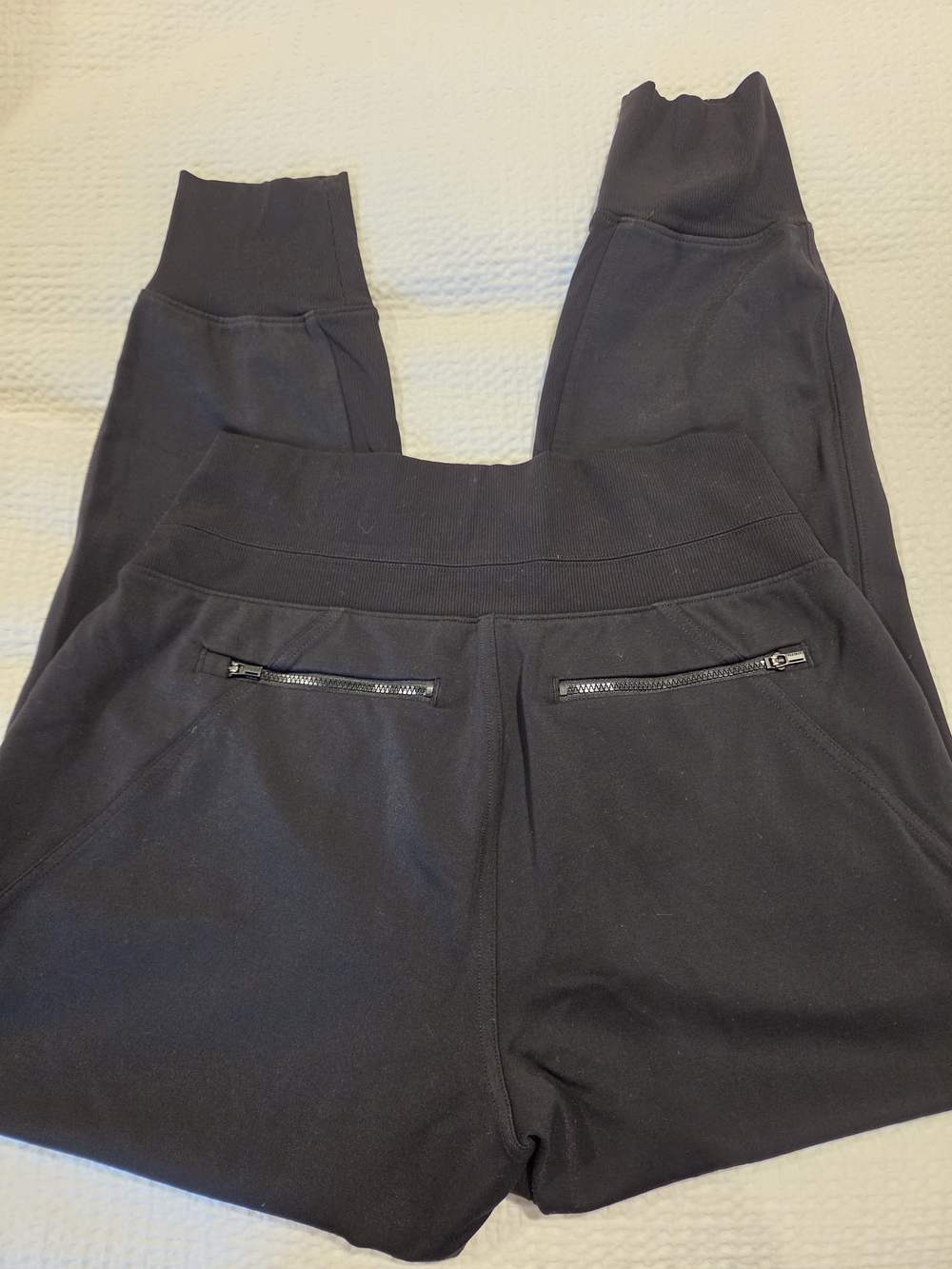 Athleta Black High-Waist Joggers with Zip Back Pockets